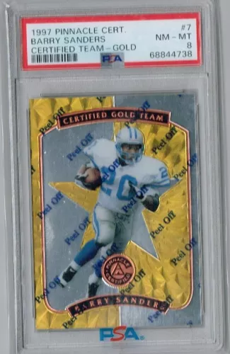 1997 Pinnacle Certified Certified Team Gold #7 Barry Sanders HOF  PSA 8 4460