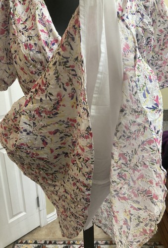 NWT French Connection Puff Sleeve V-Neck Floral Side Cutout Dress Size 6 - Picture 6 of 12