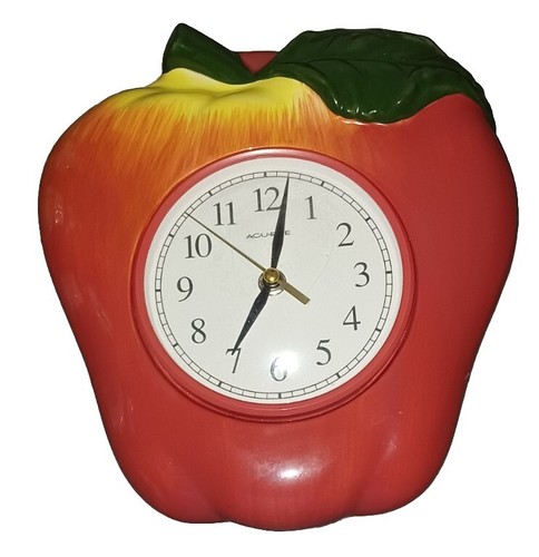 Acu-Rite Apple Kitchen 10" Wall Clock Battery Powered Ceramic Works On 1 AA Bat - Picture 2 of 6