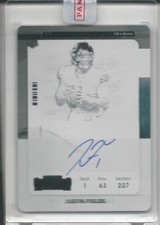 2021 Contenders Justin Fields Rookie Black Printing Plate Auto 1/1 Bears Jets QB