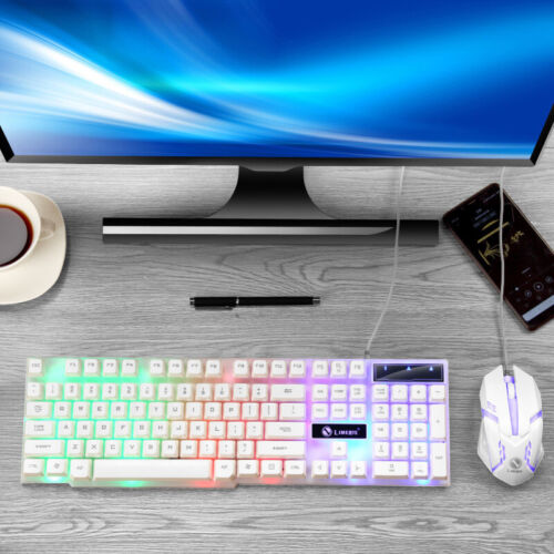 2In1 RGB PC Gaming Keyboard Mouse Set LED Gamer Bundle Mechanical Kit New - Picture 8 of 12