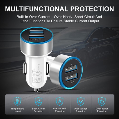 US White Wall Car Charger 10ft USB Type C Data Cable Cord Long For iPhone 16 15 - Picture 14 of 36