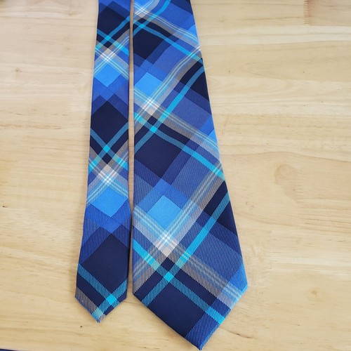 Countess Mara Men's Blue Striped Neck Tie Repp 100% Silk 58"x3.25" - Picture 4 of 9