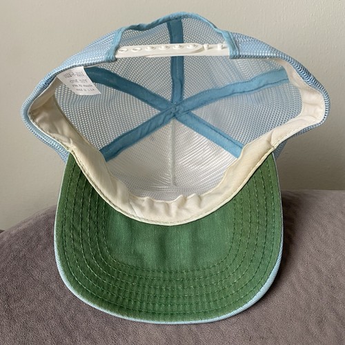 Vintage Red Man Chewing Tobacco Patch Light Blue Mesh Back Snapback Trucker Hat - Bild 5 von 7