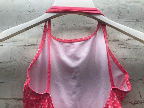 NEON TIDE Girls One Piece Swimming Suit Size 14 Pink White - Picture 5 of 7
