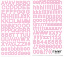 Two sheets Pink Round Dot Numbers Letters Alphabet Scrapbook Stickers 1/2  