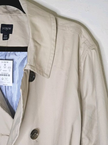 New Womens JCREW Trench Coat in Light Khaki Size 22 NWT RE-IMAGINED Style - Picture 4 of 14