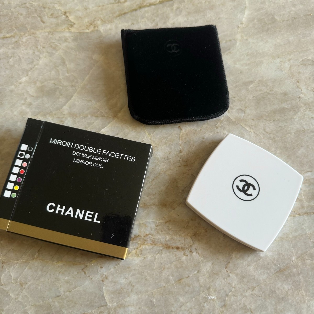 New Chanel Mirror Duo Compact Double Facette Makeup White
