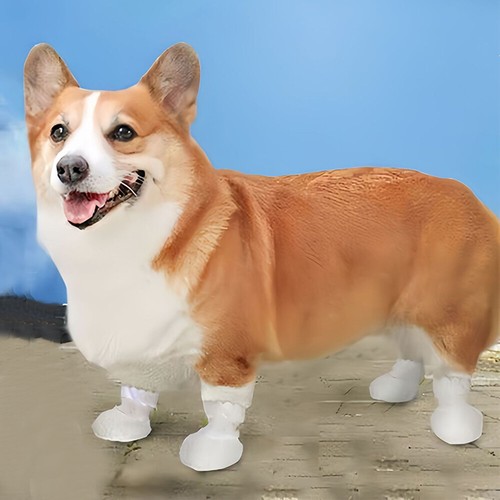 4Pcs Dog Shoes Socks Outdoor Boots Pet Foot Cover Protection Disposable Booties - Picture 3 of 12