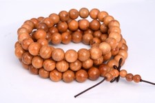 10MM 108 Pcs Yew Wood Mala Beads Natural Wood Light Brown Round Beads 42"