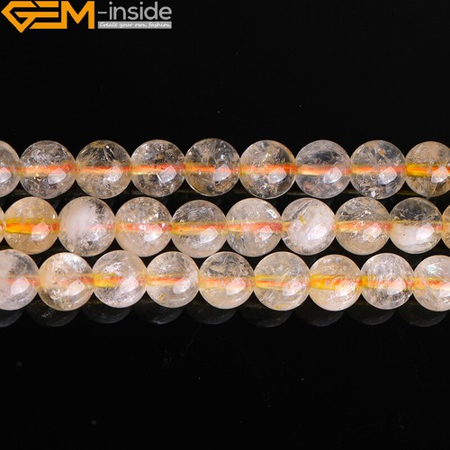Natural Citrine Quartz Gemstone Loose Beads Jewelry Making 15" 6mm 8mm 10mm 12mm - Picture 36 of 43