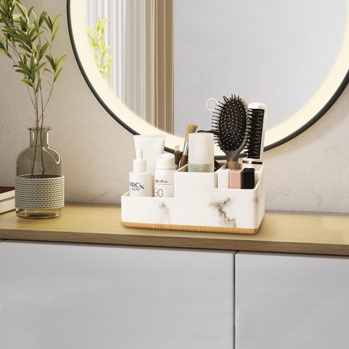 Toothbrush Holder For Bathroom Bathroom Organizer Countertop Rectangle 6 Slots E - Picture 3 of 8