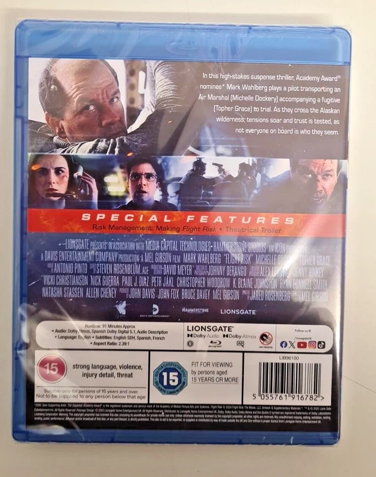 BLU-RAY FLIGHT RISK BRAND NEW SEALED UK STOCK - Image 2 of 2
