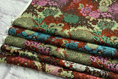 1960s/3.2 yd/Luxury vintage silk jacquard fabric/Multicolor brocade,floral cloth - Picture 7 of 9
