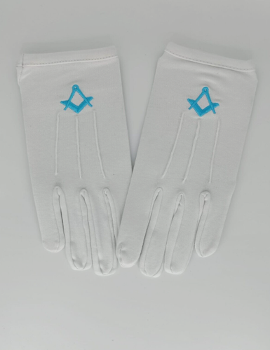 Set Of Master Mason Apron (Lambskin) Masonic Sq&Cmp Cotton Gloves & Shoulder Bag - Picture 4 of 4