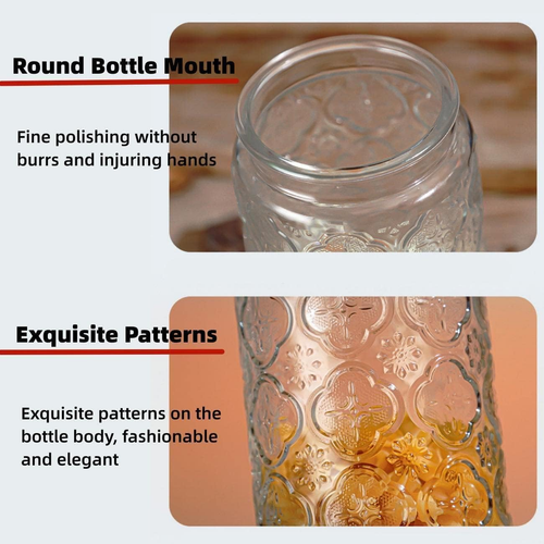 Glass Jar with Airtight Bamboo Lid, 35Oz Vintage Glass Kitchen Storage Counter S - Picture 5 of 8