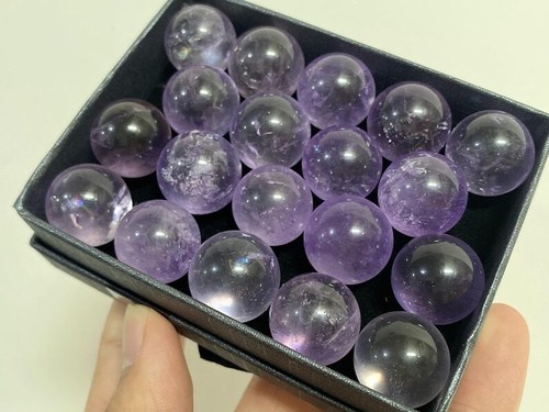 20PCS Natural Amethyst Ball Quartz Crystal Sphere 16mm gem gift Healing+box - Picture 10 of 10
