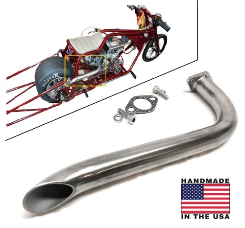Header Exhaust Pipe for mini bikes, Predator 301 & 420cc, GX Honda 240, 270, 390 - Picture 1 of 11