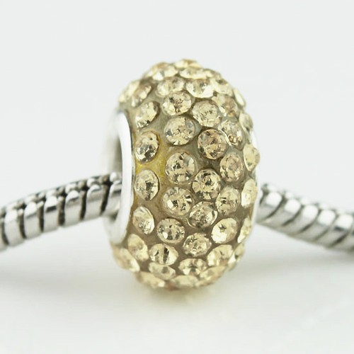 10 piezas Dijes Espaciadores Cuentas Espaciadoras de Cristal Plateado Checo 15 mm Ajuste Pulsera Europea - Imagen 50 de 53