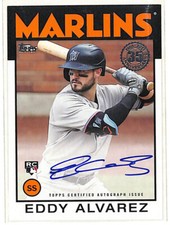 2021 Topps Eddy Alvarez 1986 35th Anniversary auto autograph rookie card Marlins