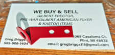 NEW STEERING COLUMN BRACKET "LX" A.C. GILBERT ERECTOR SET RED PAINT