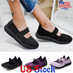 Women-039-s-Casual-Breathable-Black-Soled-Hand-woven-Shoes-Lightweight-Slip-On-Flats