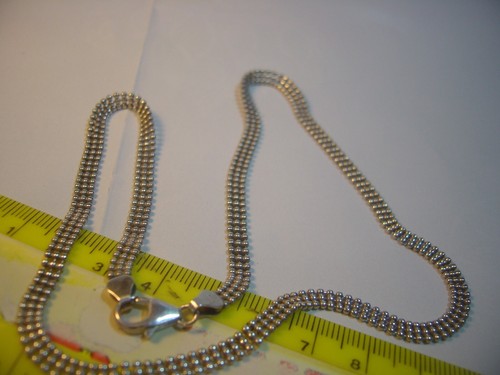 VINTAGE massive Silber 3-reihige Kugel Halskette - flacher Stil, 18" einzigartig & Top Qualität - Bild 7 von 11
