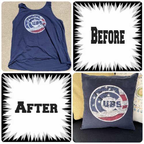 Chicago Cubs MLB Baseball Handmade upcycled T-shirt 16x16 Throw pillow cover - Picture 4 of 12