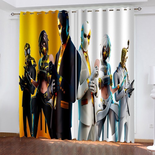 Par de cortinas de juego 3D para niños dormitorio grueso térmico apagón anillo superior ojales regalo - Imagen 9 de 25