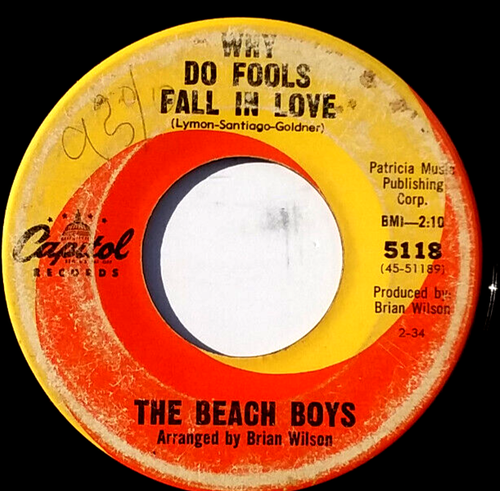 BEACH BOYS - Fun Fun Fun / Why Do Fools Fall In Love - Vinyl 45rpm 1964 5118 - Picture 2 of 4