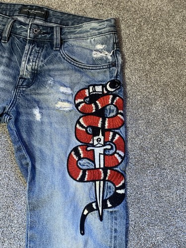 Cult of Individuality Jeans Selvedge Denim Embroidered Straight Distressed 30x34 - 第 8/14 張圖片