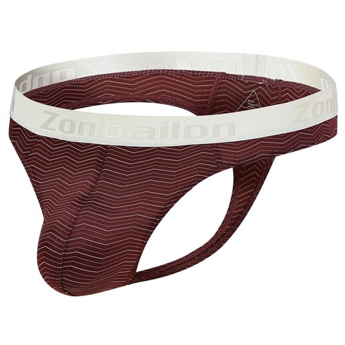 ZONBAILON Men's Underwear High Elastic Nylon Sexy Protruding Breathable Thong - Picture 3 of 29