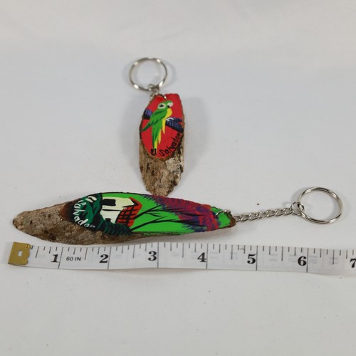 2 El Salvador Wooden Keychain, LLavero De El Salvador Madera Artesanal x 2 - Picture 3 of 5