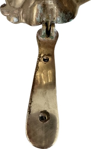 Brass Door Knocker Kitty Cat W/ Bow 6.25" Circa 1920’s, Antique National Foundry - Picture 8 of 8