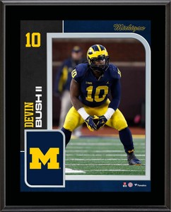 Devin-Bush-Michigan-Wolverines-10-5-034-x-13-034-Sublimated-Player-Plaque-Fanatics