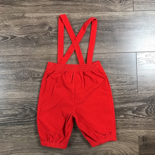 Salopette Little Inglese Bambino Ragazzi Velluto Rosso Vacanze Natale Vintage 24 Mesi - Foto 5 di 6