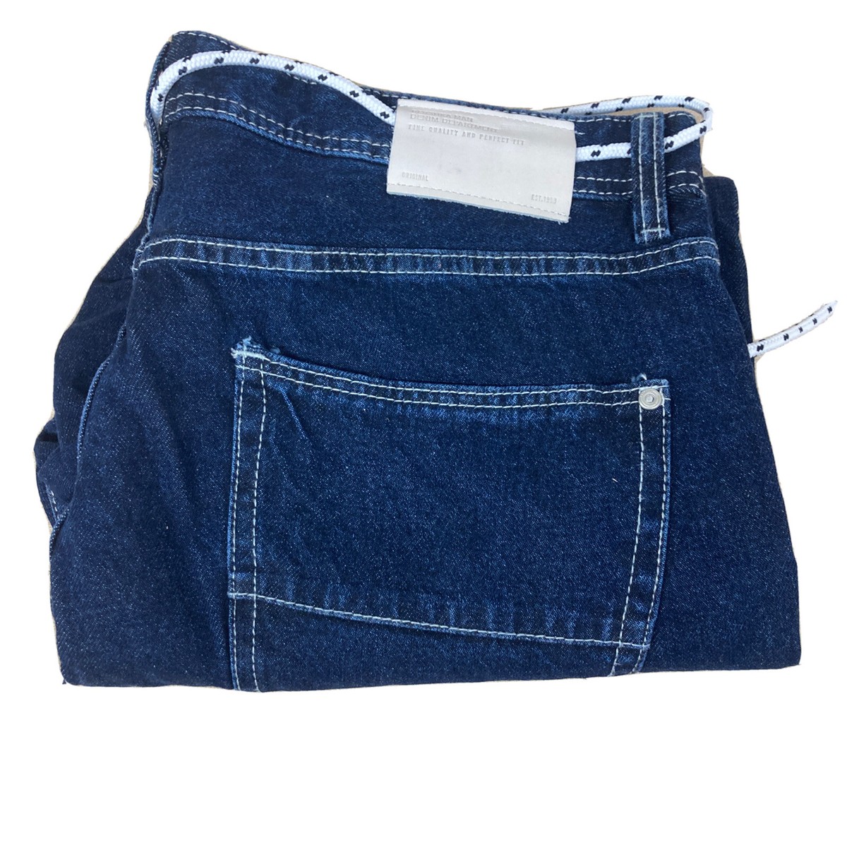 Bershka Women's Slim Cropped Fit Leg Jeans Blue Size US 34x24 New