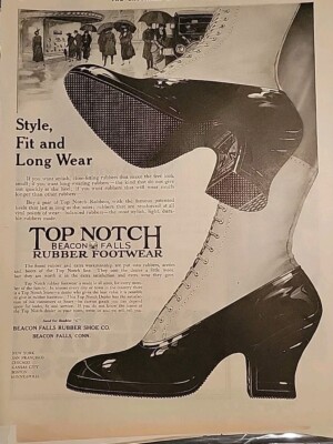 1920 Beacon Top Notch Rubber High Shoes Style Fit Wear Vintage Fashion ad