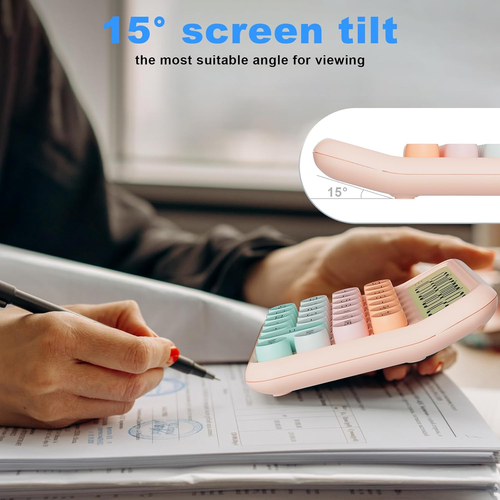 Mechanical Calculator 12 Digit Extra Large 5-Inch LCD Display, Battery Desk Cal - Picture 5 of 12