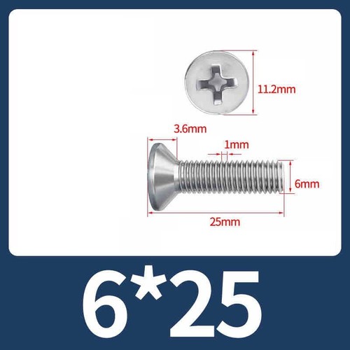 Phillips Machine Screws Countersunk Flat Head Bolts A2 Stainless M1 M1.2 M2-M10 - Picture 196 of 250