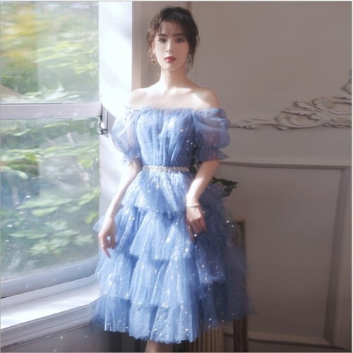 2023 Netz Abendkleid für Frauen Party Student Abschlusskleid