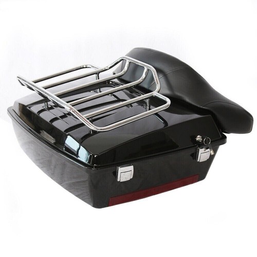 Chopped Tour Pack Trunk Backrest Rack For 97-08 Harley Road King Street Glide - Picture 2 of 11