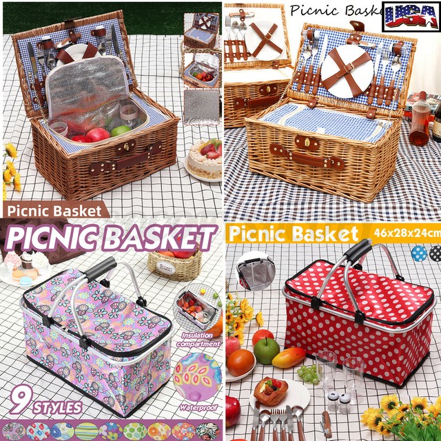 Luxury 6 Person Willow Picnic Hamper Basket For Sale Online Ebay