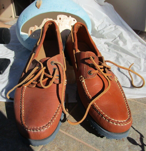 Men's leather shoes 9 1/2 M tan brown Zeeva - Picture 2 of 5