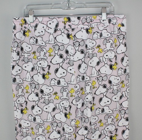PEANUTS Women's Pink Snoopy Pajama/Lounge Pants Sz XL Elastic Waist Pockets - Picture 4 of 6
