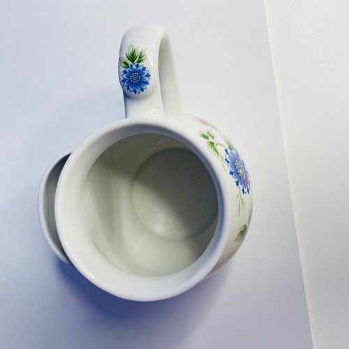 Andrea by Sadek Floral Tea Cup Mug w/ Bag Pocket Holder Japan Vintage - Picture 5 of 7