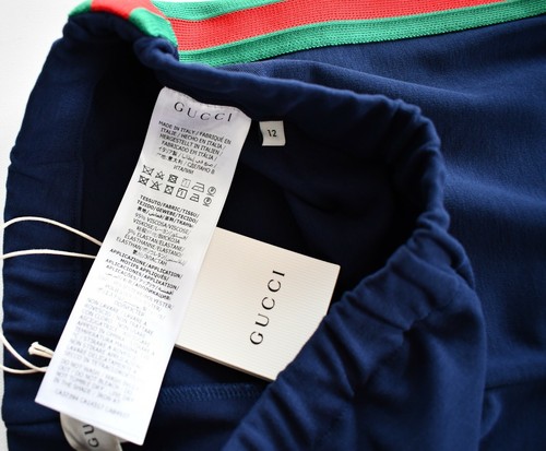 ๐๏ธ Auth GUCCI KIDS WEB Stripe WIDE LEG Sweatpants Cropped Pants Trousers 12 - Picture 5 of 6