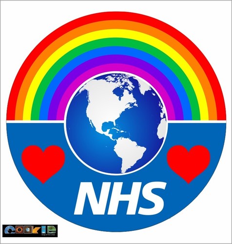 Rainbow love the NHS Blue Sticker - 190mm x 190mm   - NON PROFITABLE - No. 87  - Picture 1 of 3