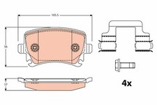 TRW GDB2083 Bremsbeläge Satz Hinten für VW Golf V Schrägheck (1K1) GOLF VI (5K1)