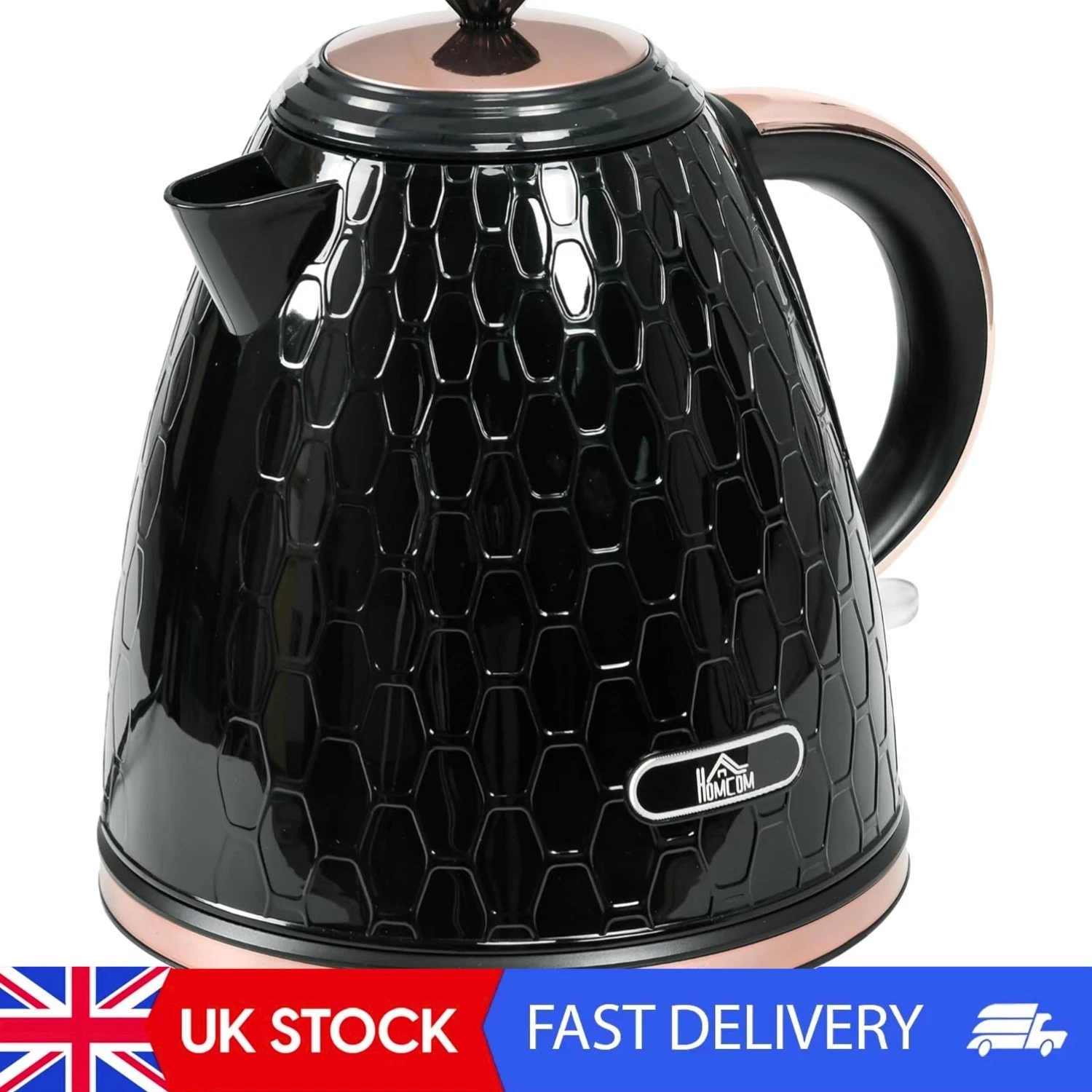 Fast Boil Electric Kettle 1.7L Cordless with Removable Filter Auto Shut-Off UK